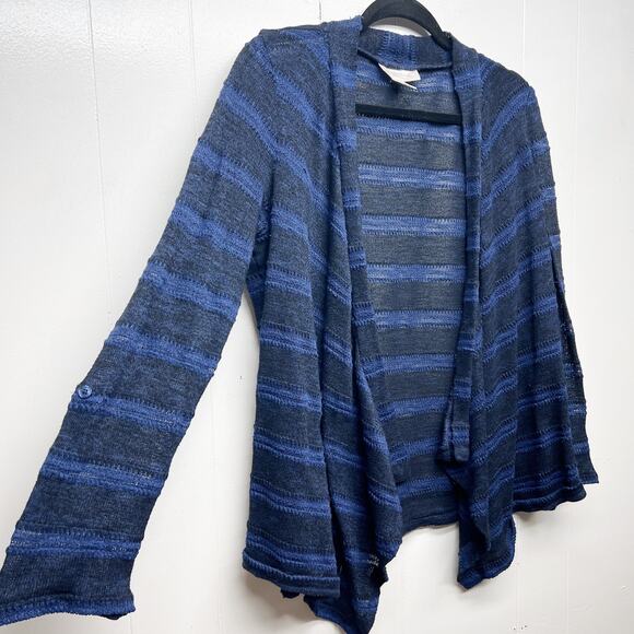 Motherhood Maternity Open Front Long Sleeve Striped Boho Cardigan Size Large - Picture 6 of 11